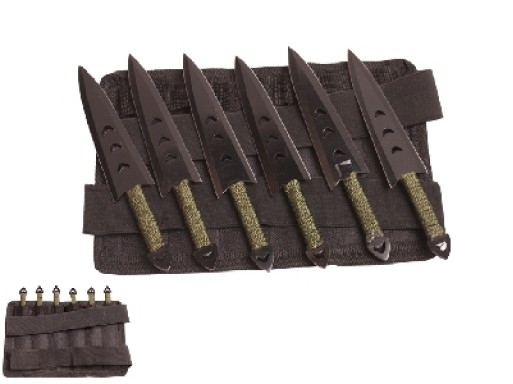 Falcon 6 PC 6" Overall Arrow Head Throwing Knife Set A0243-1