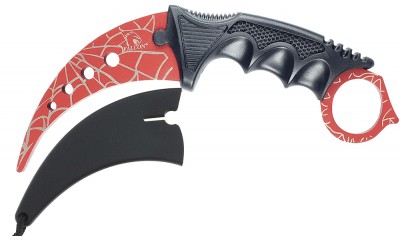 Falcon 7 1/2" Red Web Karambit Trainer Neck Knife KC1307WB Falcon 7 1/2" Red Web Karambit Trainer Neck Knife KC1307WB