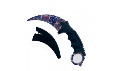 Falcon 7 1/2" Red & Blue Necklace Knife (Karambit) KC1308ART Falcon 7 1/2" Red & Blue Necklace Knife (Karambit) KC1308ART