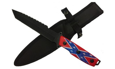 Falcon 9" Overall Hunting Knife Confederate Flag KC58251CF-1 Falcon 9" Overall Hunting Knife Confederate Flag KC58251CF-1