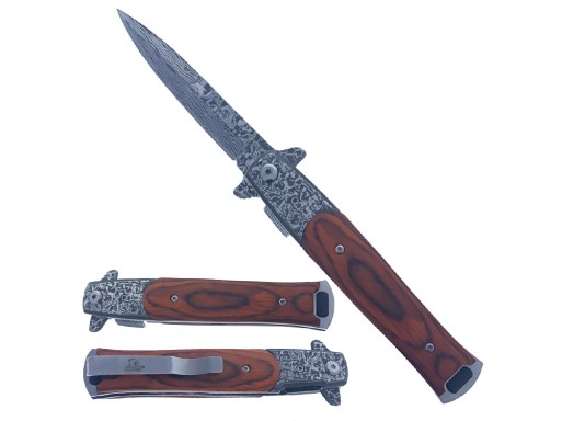 Falcon 8 3/4 Spring Assisted Knife Wood Handle KS1107DWD