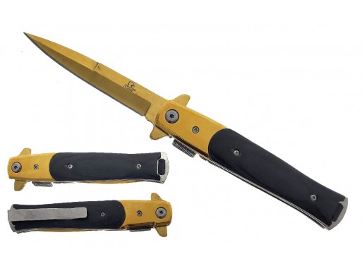 Falcon 8 3/4" Gold Spring Assisted Knife KS1107GBK