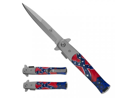 Falcon 8 3/4" Confederate Flag Spring Assisted Knife KS1107SCF