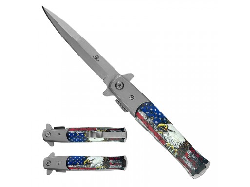 Falcon 8 3/4" Eagle & Flag Spring Assisted Knife KS1107SEF