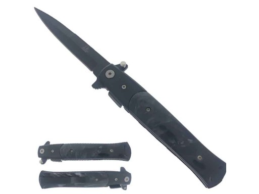 Falcon 8 Spring Assited Pocket Knife Black Faux Marble KS1107YL