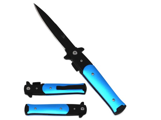 Falcon 8" Blue Handle Spring Assisted Knife KS1117BBL