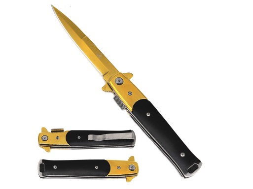 Falcon 8" Gold BladeSpring Assisted Knife KS1117GBK
