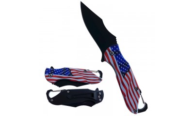 Falcon 6.5" Spring Assisted Pocket Knife US Flag KS11645UF Falcon 6.5" Spring Assisted Pocket Knife US Flag KS11645UF
