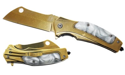 Falcon 8" Gold Blade Spring Assisted Knife KS13741GDWT Falcon 8" Gold Blade Spring Assisted Knife KS13741GDWT