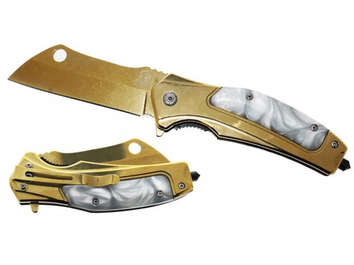 Falcon 8" Gold Blade Spring Assisted Knife KS13741GDWT