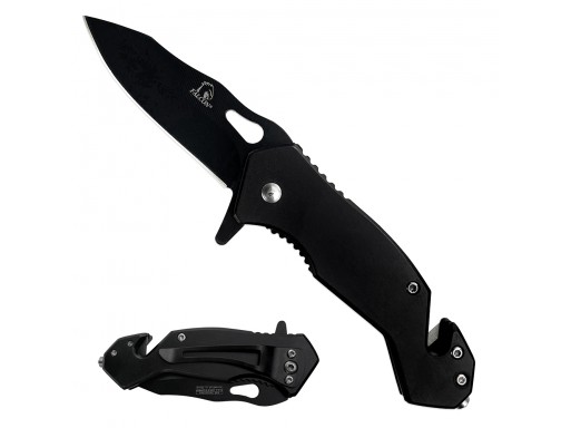 Black Spring Assisted Knife w/Cutter and Glass Breaker KS1379BK