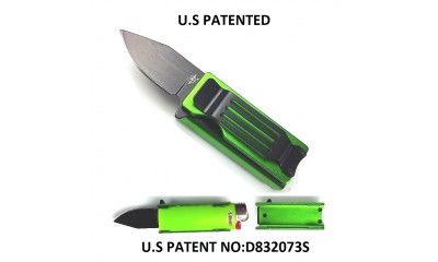 Falcon Spring Assisted Lighter Knife Green KS1516GN  Falcon Spring Assisted Lighter Knife Green KS1516GN