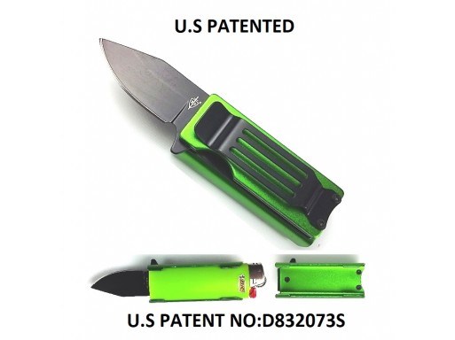 Falcon Spring Assisted Lighter Knife Green KS1516GN 