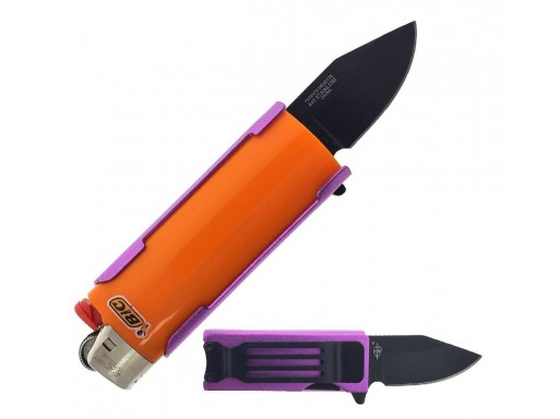 Falcon Spring Assisted Lighter Knife Purple KS1516PP