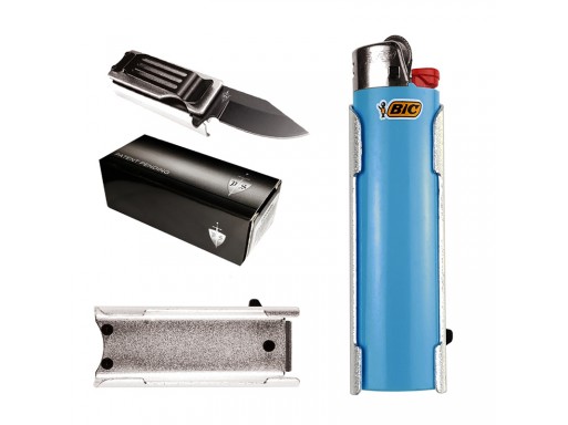 Falcon Spring Assisted Lighter Knife Silver KS1516SL