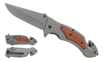 Falcon Spring Assisted Lighter Knife Silver KS1631GY Falcon Spring Assisted Lighter Knife Silver KS1631GY