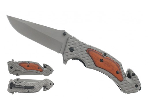Falcon Spring Assisted Lighter Knife Silver KS1631GY