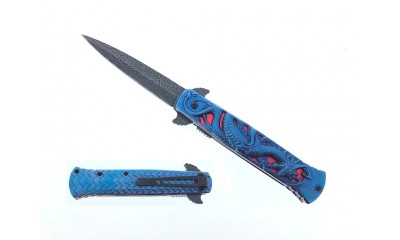 Falcon Spring Assisted Pocket Knife Dragon Engraved Handle KS23164BL Falcon Spring Assisted Pocket Knife Dragon Engraved Handle KS23164BL