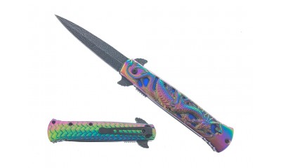 Falcon Spring Assisted Pocket Knife Dragon Engraved Handle KS23164RB Falcon Spring Assisted Pocket Knife Dragon Engraved Handle KS23164RB