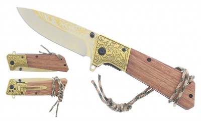 Falcon Spring Assisted Knife Wood Handle KS2376GD Falcon Spring Assisted Knife Wood Handle KS2376GD