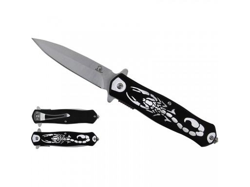 Falcon 8" Spring Assisted Pocket Knife Scorpion Handle KS2651BK