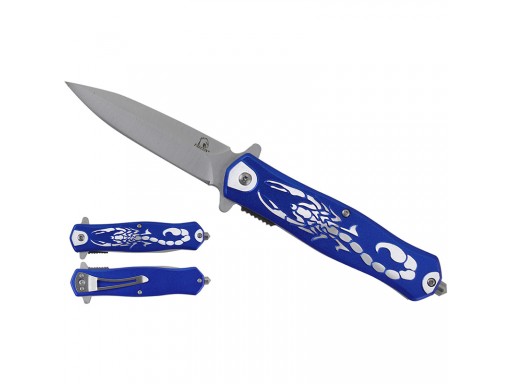 Falcon 8" Spring Assisted Pocket Knife Scorpion Handle KS2651BL