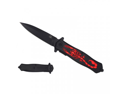 Falcon 8" Spring Assisted Pocket Knife Scorpion Handle KS2651BR