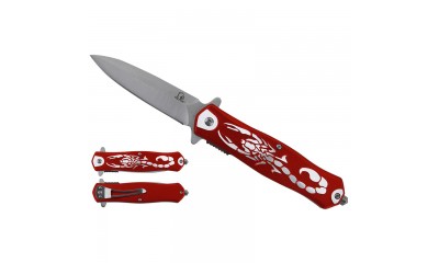 Falcon 8" Spring Assisted Pocket Knife Scorpion Handle KS2651RD Falcon 8" Spring Assisted Pocket Knife Scorpion Handle KS2651RD