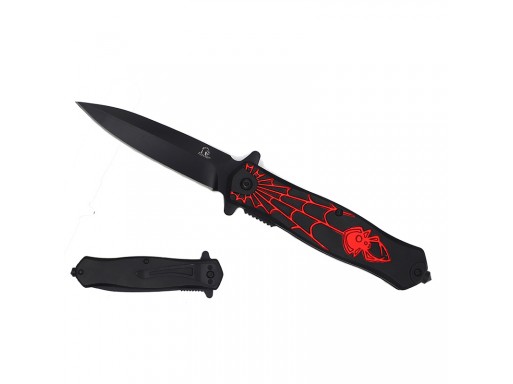 Falcon 8" Spring Assisted Pocket Knife Spider Handle KS2652BR