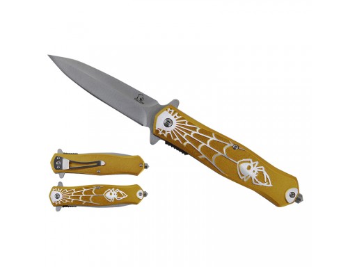 Falcon 8" Spring Assisted Pocket Knife Spider Handle KS2652YL