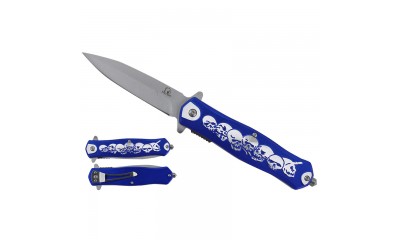 Falcon 8" Spring Assisted Knife Skull Handle KS2653BL Falcon 8" Spring Assisted Knife Skull Handle KS2653BL