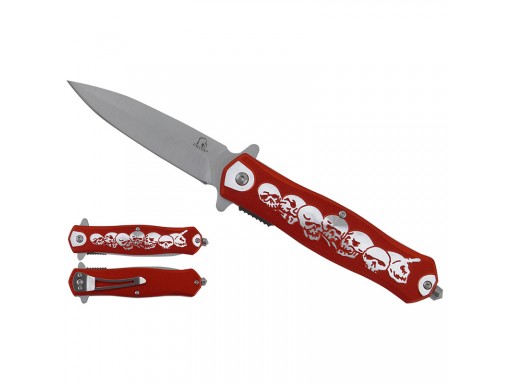 Falcon 8" Spring Assisted Knife Skull Handle KS2653RD