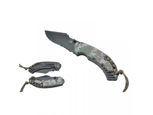 Falcon 8" Assisted Knife Camo ABS Handle & Paracord KS2847DC