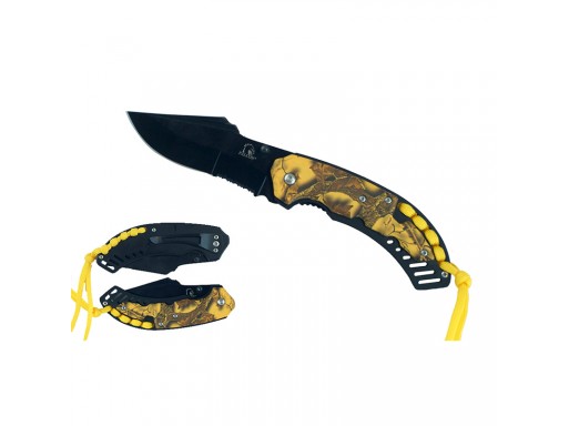 Falcon 8" Assisted Knife Camo ABS Handle & Paracord KS2847YL