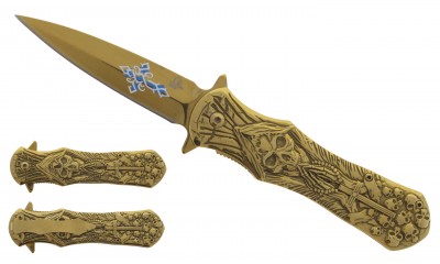 Falcon 8.25" Spring Assisted Knife KS3003GD Falcon 8.25" Spring Assisted Knife KS3003GD