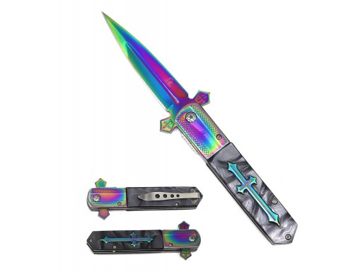 Falcon Spring Assisted Knife Wood Handle KS3004RB