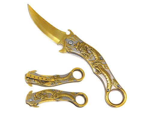 Falcon 8.25" Spring Assisted Pocket Knife KS3005GD