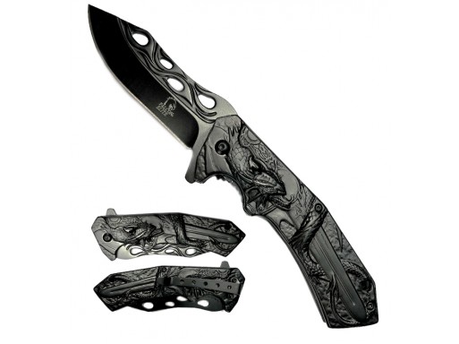 Falcon Spring Assisted Knife Dragon Handle KS30259BK