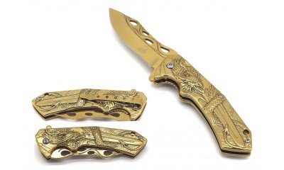 Falcon Spring Assisted Knife Dragon Handle KS30259GD Falcon Spring Assisted Knife Dragon Handle KS30259GD
