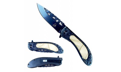 Falcon Spring Assisted Pocket Knife Engraved Handle KS30267BW Falcon Spring Assisted Pocket Knife Engraved Handle KS30267BW