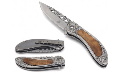 Falcon Spring Assisted Pocket Knife Engraved Handle KS30267CH Falcon Spring Assisted Pocket Knife Engraved Handle KS30267CH