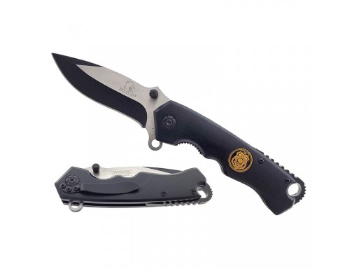 Falcon 8"  Spring Assisted Pocket Knife w/ Medallion KS3083BK-PL