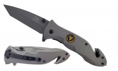 Falcon Spring Assisted Pocket Knife w/ Medallion KS3083GY-AF Falcon Spring Assisted Pocket Knife w/ Medallion KS3083GY-AF