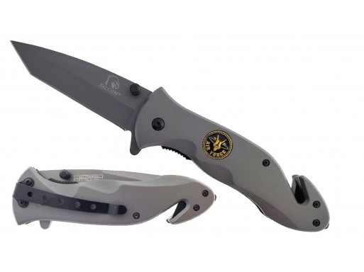 Falcon Spring Assisted Pocket Knife w/ Medallion KS3083GY-AF