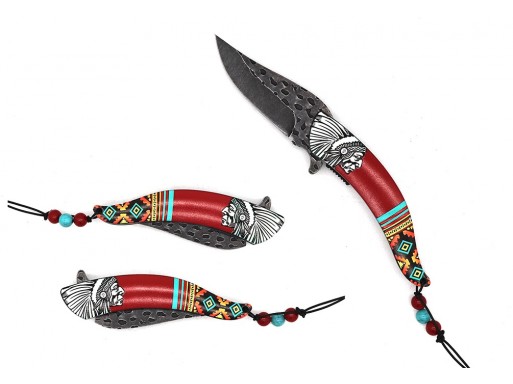Falcon Native American Chief Spring Assisted Knife KS31237RD