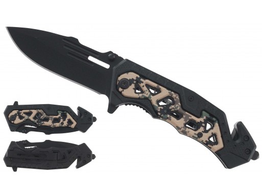 Falcon 8"  Spring Assisted Pocket Knife Camo Handle KS3140BCM