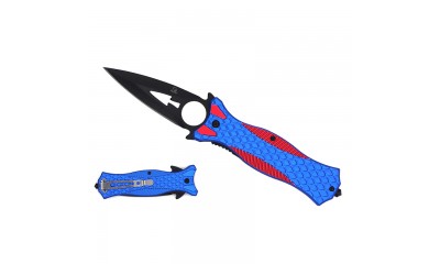 Falcon 8 1/2"  Spring Assisted Blue and Red ABS Handle KS3284BLRD Falcon 8 1/2"  Spring Assisted Blue and Red ABS Handle KS3284BLRD