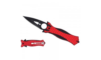 Falcon 8 1/2"  Spring Assisted Silver and Red ABS Handle KS3284SLBK Falcon 8 1/2"  Spring Assisted Silver and Red ABS Handle KS3284SLBK