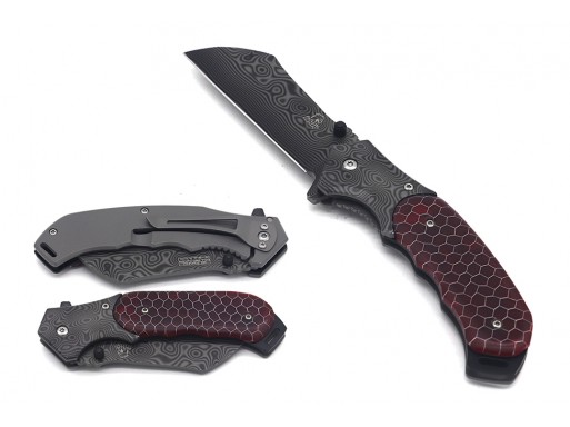 Falcon Damascus Sheep Foot Blade Spring Assisted Knife KS3301DH