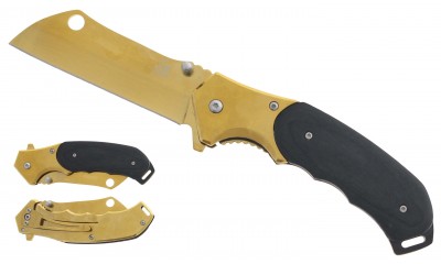 Falcon Gold Sheep Foot Blade Spring Assisted Knife KS3301GB Falcon Gold Sheep Foot Blade Spring Assisted Knife KS3301GB
